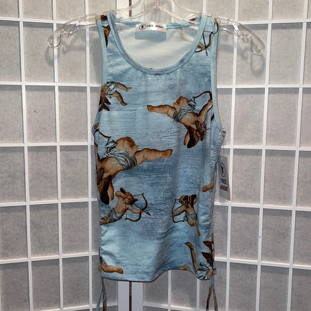 CHERUB ADJUSTABLE TANK TOP; FREE AGENT, SIZE M, very stretchy